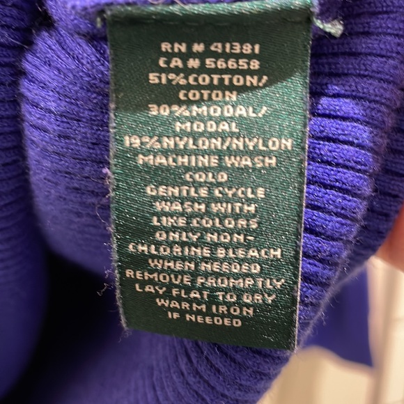 Lauren Ralph Cobalt Blue Ribbed Sweater with flared cuffs - Picture 7 of 7